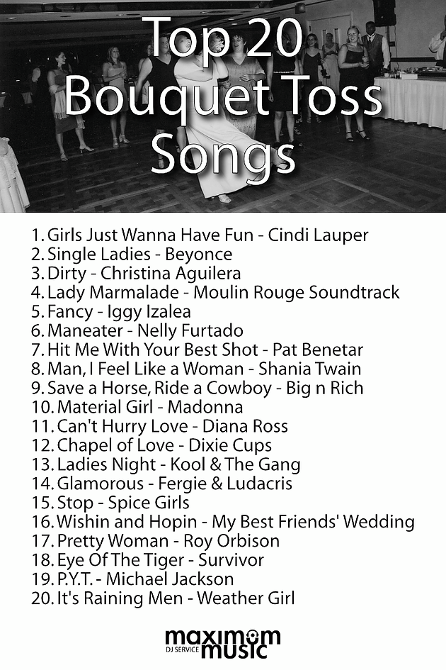The Top 25 Bouquet Toss Songs