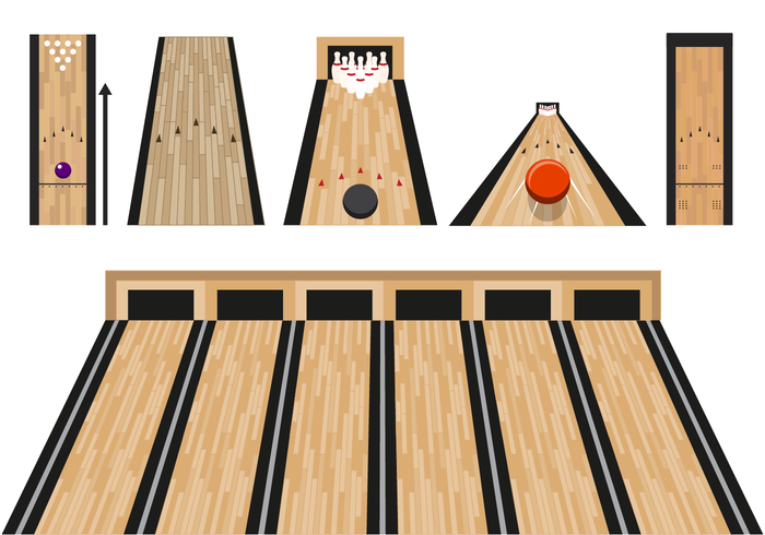 Flat Bowling Lane Vector With Perspective View - Bowling Lane, Transparent background PNG HD thumbnail