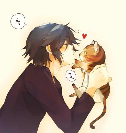 Kitty Kiss Illustration   Cat Love - Boy And Cat, Transparent background PNG HD thumbnail