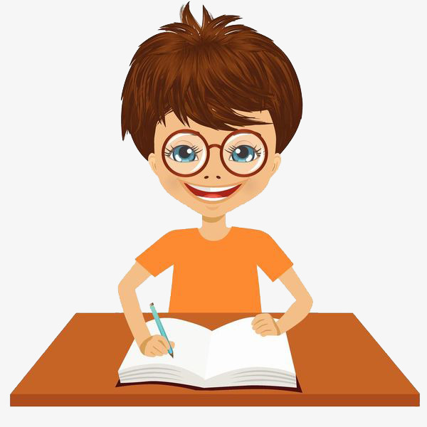 A Boy Sitting At The Desk Writing And Listening, The Lecture, Student, Attend - Boy At Desk, Transparent background PNG HD thumbnail