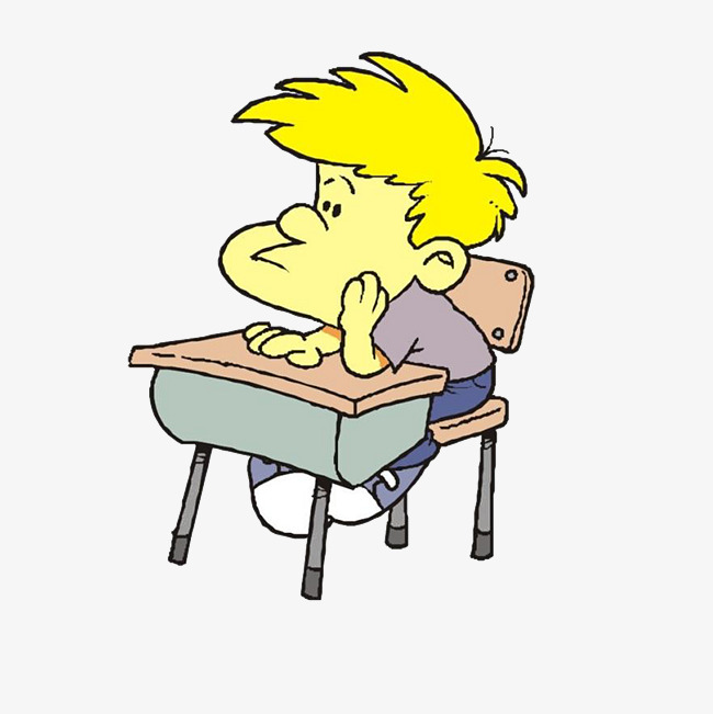 The Boy With His Hands On His Desk, Male Student, Cartoon, Lie Png - Boy At Desk, Transparent background PNG HD thumbnail