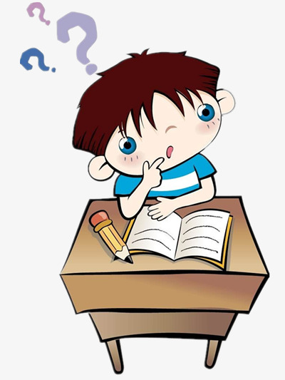 Thinking Boy, Cartoon, Operation, Desk Png Image And Clipart - Boy At Desk, Transparent background PNG HD thumbnail