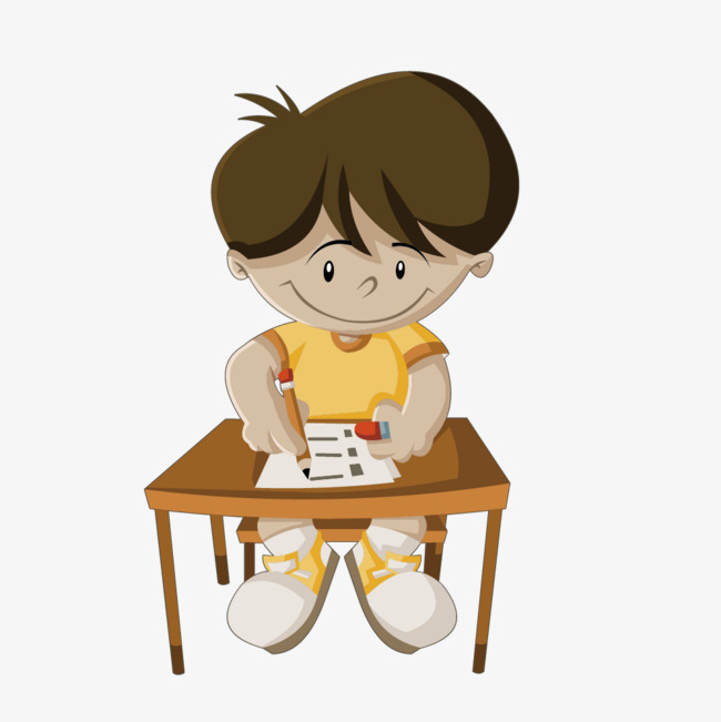 Vector Drawing Boy Writing Desk, Draw, Desk, Write Png And Vector - Boy At Desk, Transparent background PNG HD thumbnail