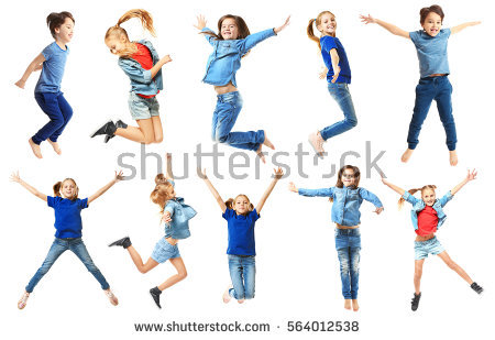 Cute Jumping Children On White Background - Boy Jumping, Transparent background PNG HD thumbnail