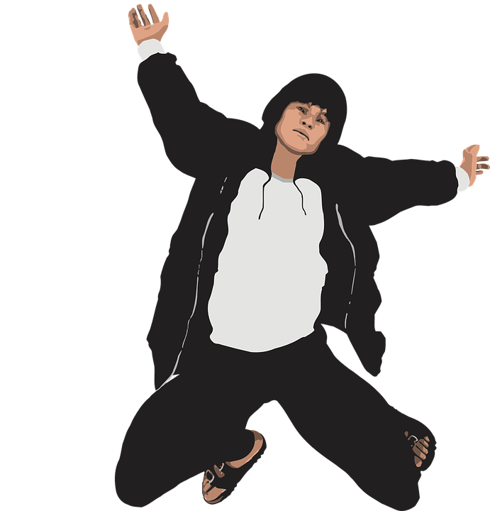 Man, Boy, Jump, Action, Motion, Isolated, Hood, Hoodie   - Boy Jumping, Transparent background PNG HD thumbnail