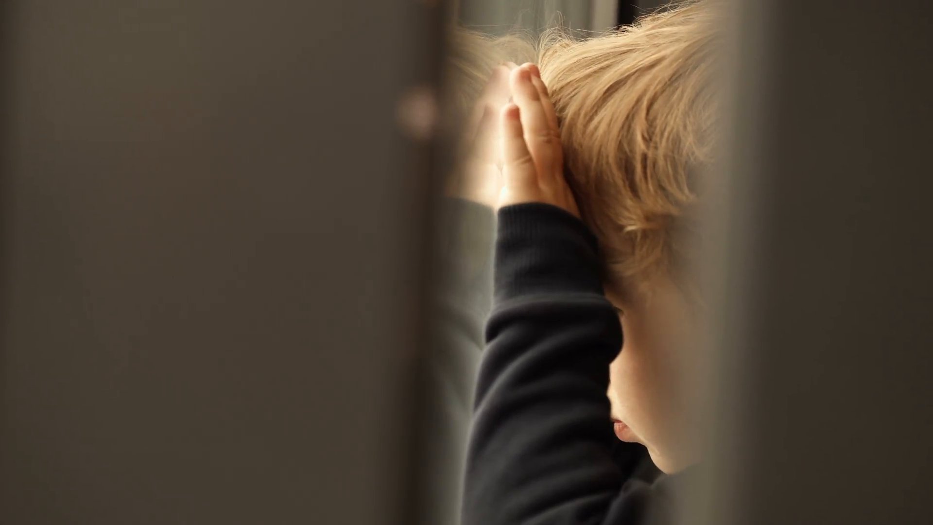 Boy Looking Out Window Png - Little Boy Looking Out Of The Window With His Face And Hands Close To It And Reflected In The Glass Stock Video Footage   Videoblocks, Transparent background PNG HD thumbnail