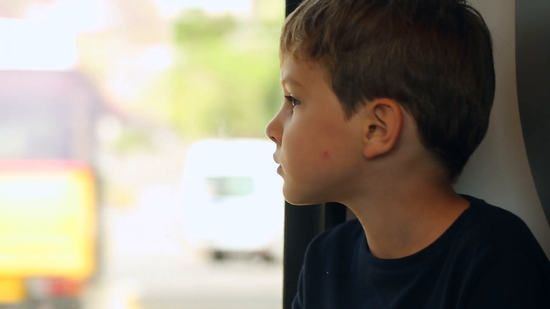 Young Boy Traveling By Train. Child Looking Out Train Window. Kid Observing Out Train Window Stock Video Footage   Videoblocks - Boy Looking Out Window, Transparent background PNG HD thumbnail