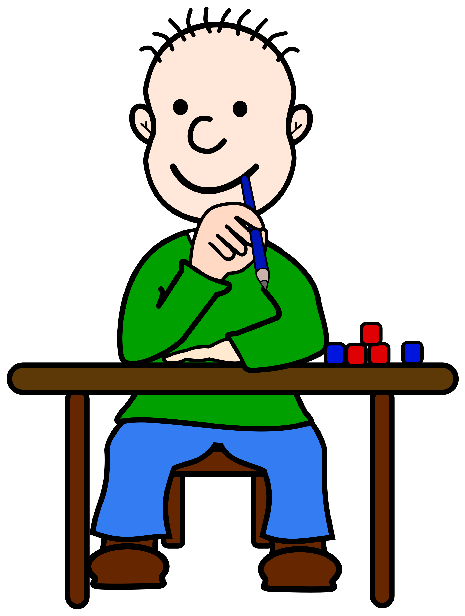 Student thinking clipart free