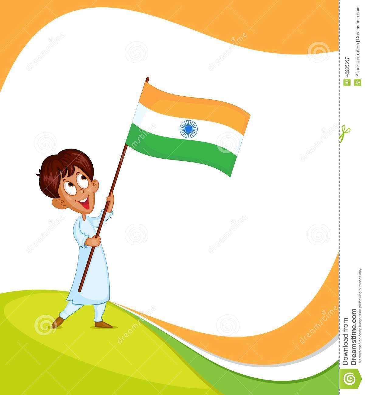 Indian Boy Hoisting Flag Of - Boy With Indian Flag, Transparent background PNG HD thumbnail
