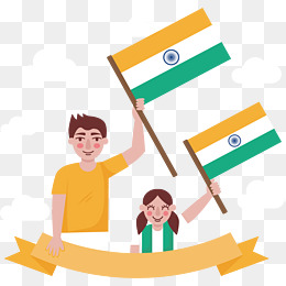 People Holding The Flag Of India, Vector Png, India, Flag Of India Png - Boy With Indian Flag, Transparent background PNG HD thumbnail