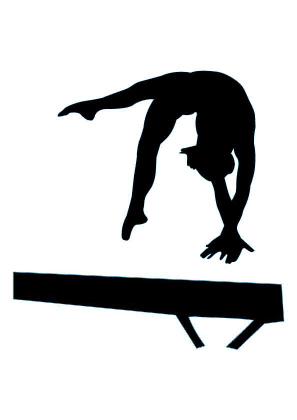 Black Balance Beam Hand Spring Gymnastics Silhouette Wall Decal 48 Inches X 48 Inches Peel And Stick Removable Graphic    You Can Find Out More Details At Hdpng.com  - Boys Gymnastics Black And White, Transparent background PNG HD thumbnail