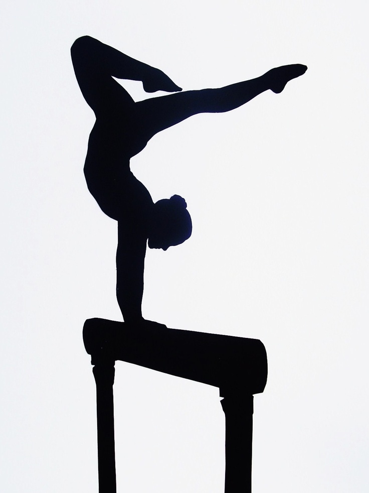 Boys Gymnastics PNG Black And White - Custom Full Body Silho