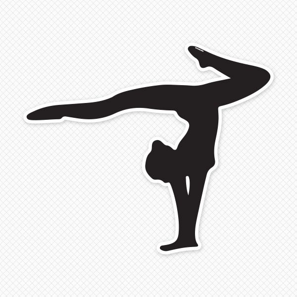 Gymnastics Silhouette Wall Decal | Gymnast Outline - Boys Gymnastics Black And White, Transparent background PNG HD thumbnail
