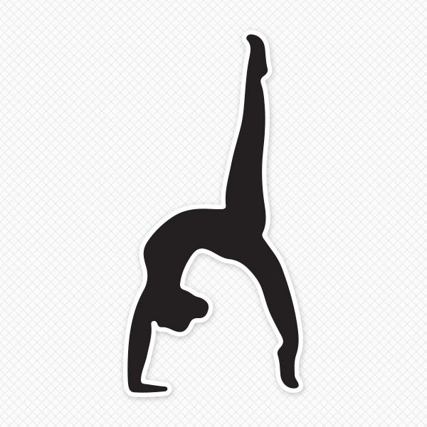 Solid Black Gymnast Restickable Wall Graphic - Boys Gymnastics Black And White, Transparent background PNG HD thumbnail