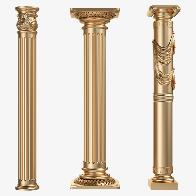 European Style Retro Gold Roman Pole Hd Png Free Png - Brass, Transparent background PNG HD thumbnail