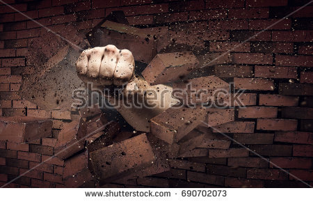 Hand Breaking Through The Wall. Mixed Media - Breaking Through Brick Wall, Transparent background PNG HD thumbnail