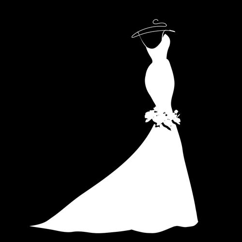 Wedding Dress Silhouette Clip