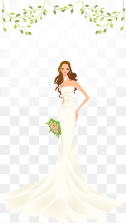 Bride Holding Roses PNG