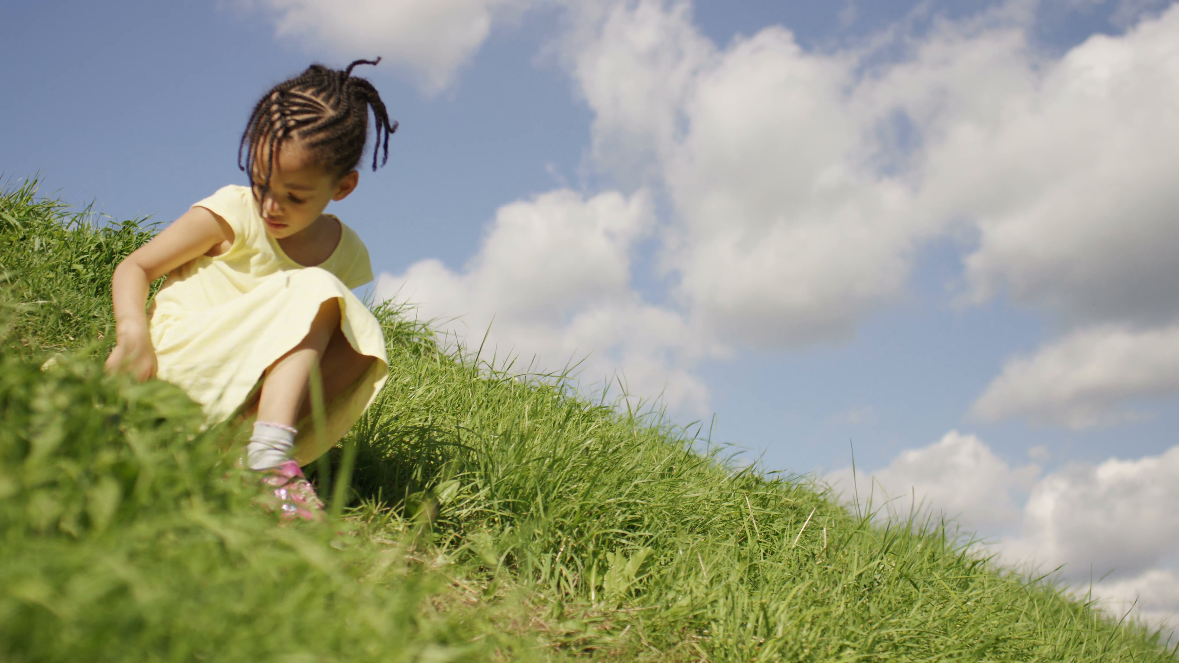 Bright Sunny Day Png - 4K Little Girl On A Hill On A Bright Sunny Day, In Slow Motion, Shot On Red Epic Dragon Stock Video Footage   Videoblocks, Transparent background PNG HD thumbnail