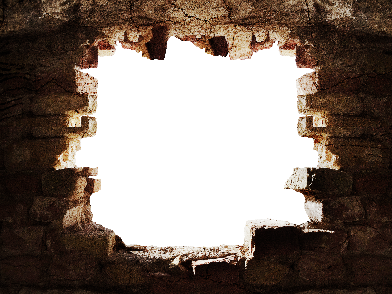 Broken Stone Wall With Hole Png Background - Broken Brick Wall, Transparent background PNG HD thumbnail