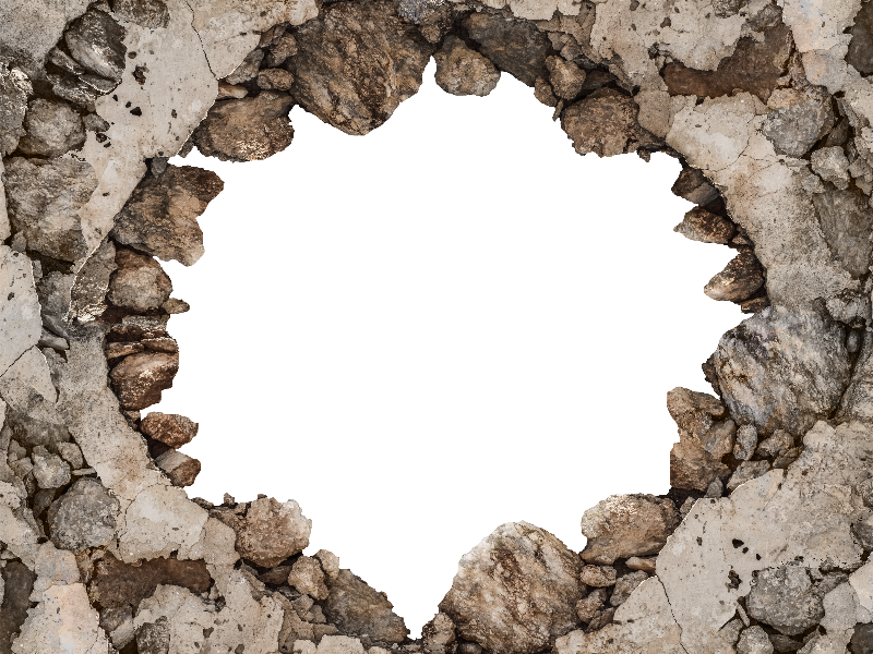 Cracked Broken Wall Png Background For Photoshop - Broken Brick Wall, Transparent background PNG HD thumbnail