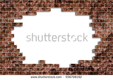 Hole In A Old Brick Wall Realistic Broken On White Background   Grunge - Broken Brick Wall, Transparent background PNG HD thumbnail