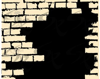 Vector Brick Wall, A Broken Brick Wall, Clipart,svg,dxf,ai - Broken Brick Wall, Transparent background PNG HD thumbnail