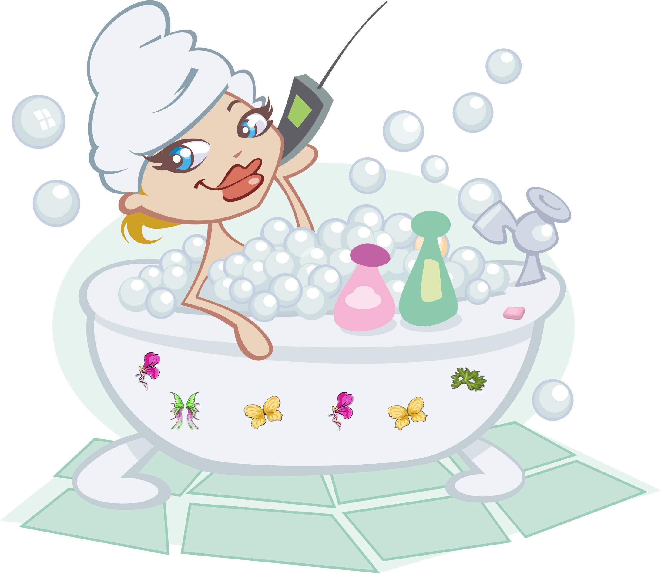 Woman Talking On The Phone In A Bubble Bath - Bubble Bath, Transparent background PNG HD thumbnail