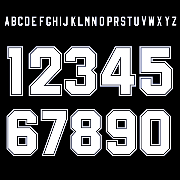 Bild Von Retro Block Keyline Style Buchstaben U0026 Zahlen   Weiss - Buchstaben Und Zahlen, Transparent background PNG HD thumbnail