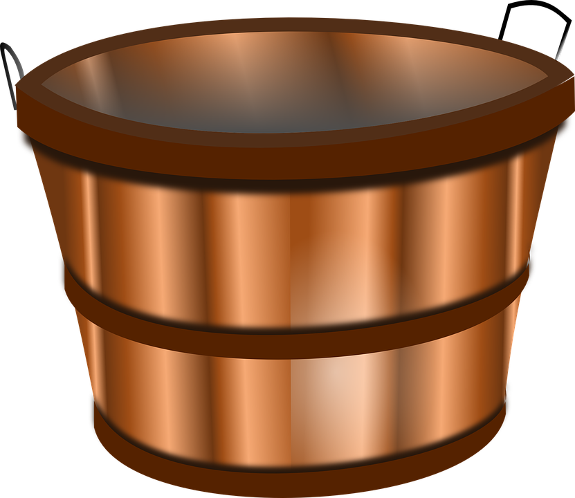 Bucket, Barrel, Keg, Trough, Wooden, Metallic, Antique - Bucket, Transparent background PNG HD thumbnail