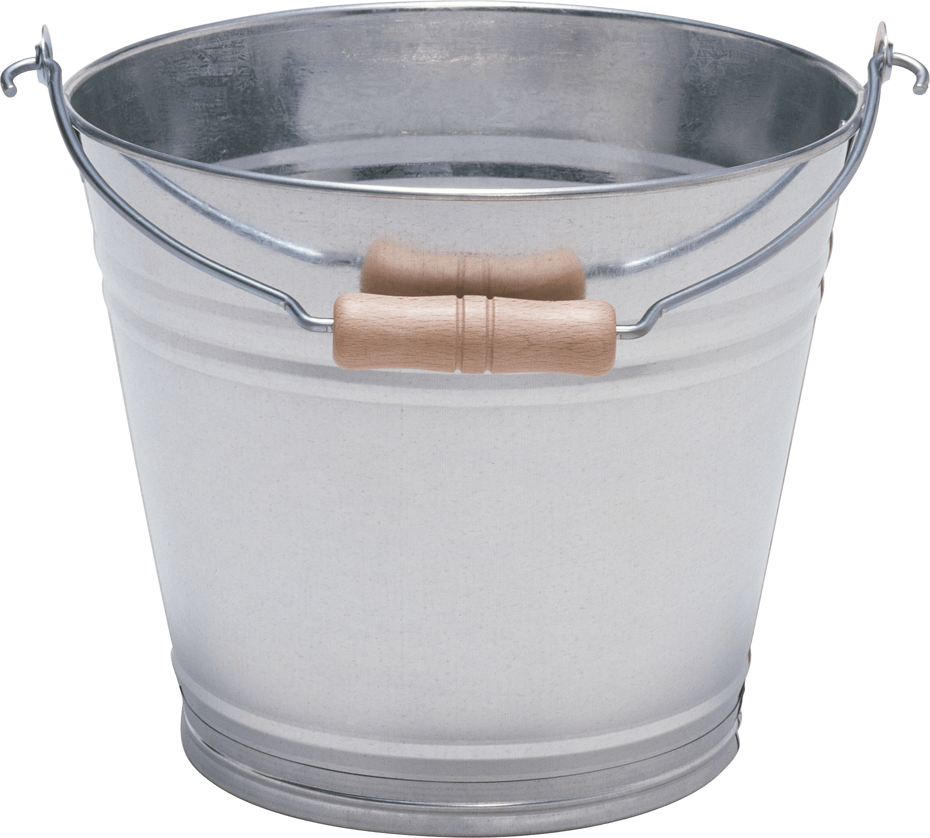 Silver With Wood Bucket - Bucket, Transparent background PNG HD thumbnail