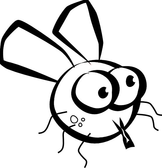 Cartoon Fly Black White Line Art Drawing Scalable Vector Graphics Svg Inkscape Adobe Illustrator Clip Art Clipart Coloring Book Colouring - Bugs Black And White, Transparent background PNG HD thumbnail