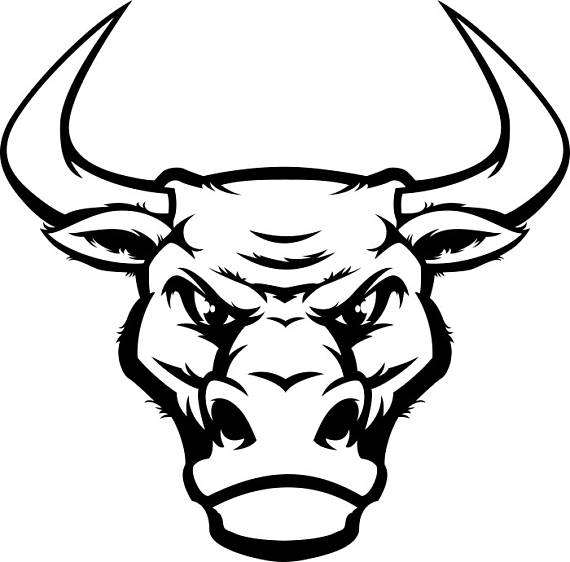 Bull #4 Head Mascot Steer Horns Bull Riding Western Logo .svg .eps .png Digital Clipart Vector Cricut Cut Cutting Download Printable File - Bull By The Horns, Transparent background PNG HD thumbnail