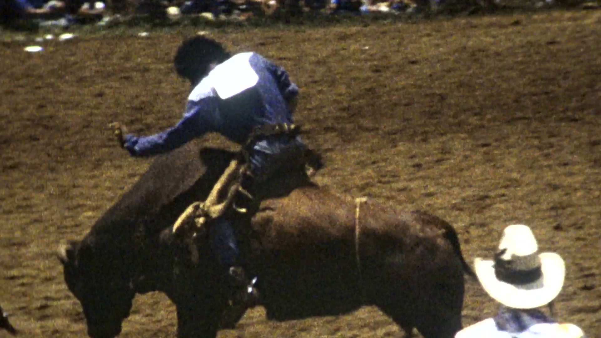 1989 Super 8Mm American Western Cowboy Rodeo Bull Riding Competition U0026 Clowns 03 Stock Video Footage   Videoblocks - Bull Riding, Transparent background PNG HD thumbnail