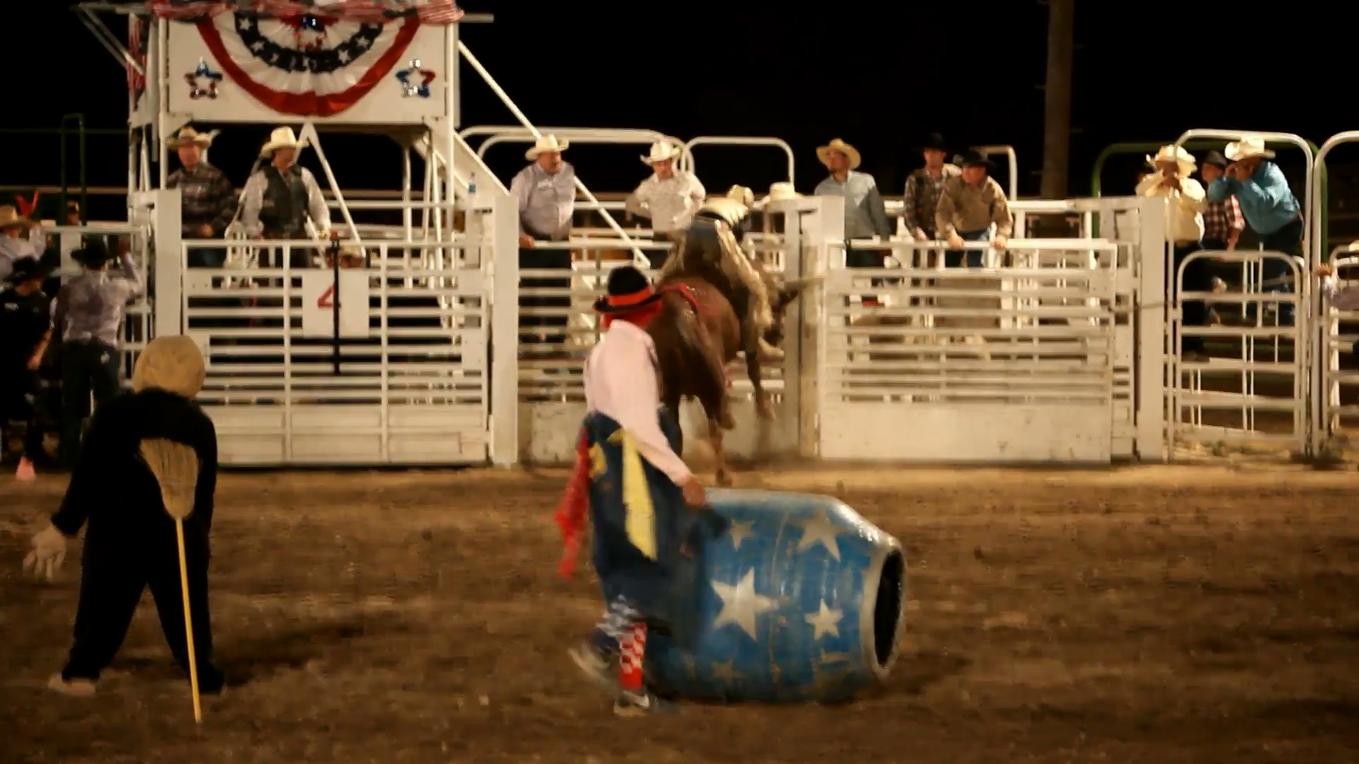 Rodeo bull riding night. Rura