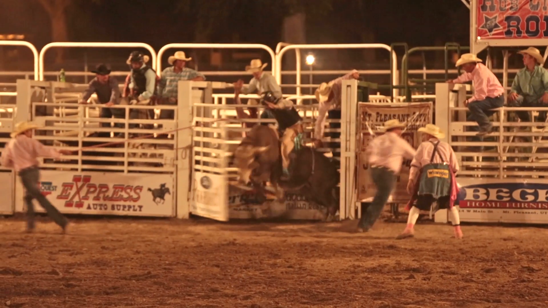 Rodeo Bull Rider Attacked Slow Motion. Rural Fair, Rodeo And Community Celebration For 4Th, Fourth Of July. Small Town Fun. Competitors Riding Bulls, Horses Hdpng.com  - Bull Riding, Transparent background PNG HD thumbnail