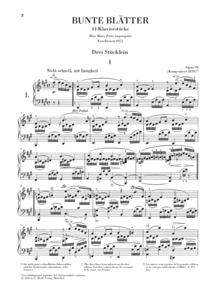 Bunte Blätter, Op. 99, No. 1