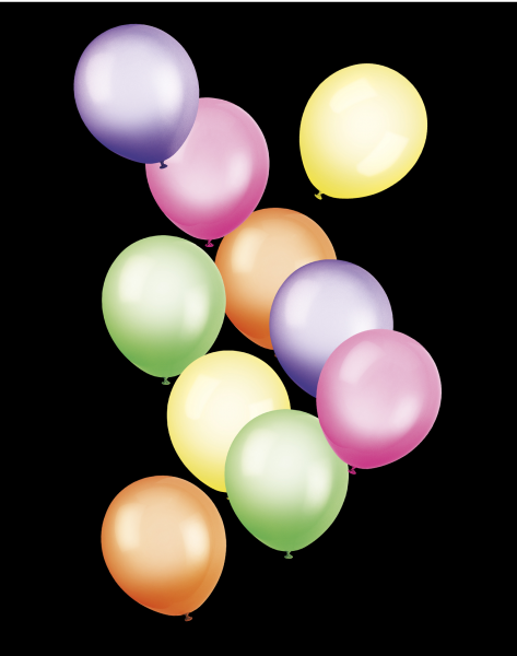 10 Bunte Luftballons Neon - Bunte Luftballons, Transparent background PNG HD thumbnail
