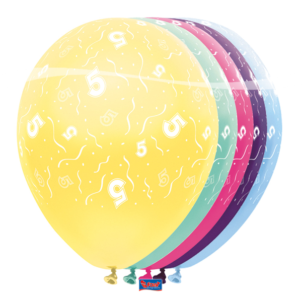 5 Bunte Luftballons 5 Jahre - Bunte Luftballons, Transparent background PNG HD thumbnail