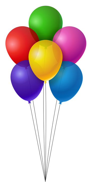 10 bunte Luftballons Neon