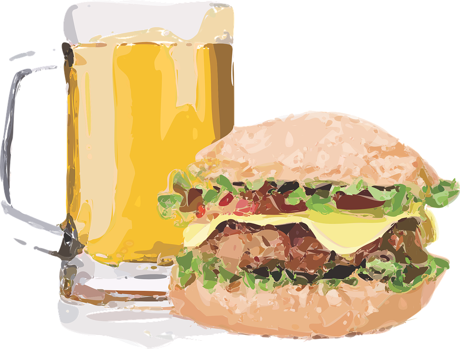 Retro Burger u0026 Beer Combo