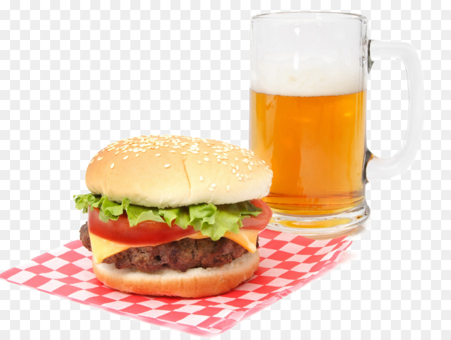 Hamburger Beer Veggie Burger Cheeseburger French Fries   Burger And Beer - Burger And Beer, Transparent background PNG HD thumbnail