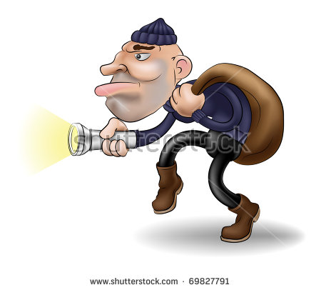 Illustration Of A Robber Or Burglar Creeping Along With His Swag Bag - Burglar Swag, Transparent background PNG HD thumbnail