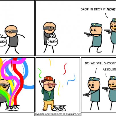 Police Officers Go After A Swag Burglar In Comic By Cyanide And Happiness - Burglar Swag, Transparent background PNG HD thumbnail