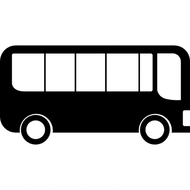 White Bus Side View Isolated