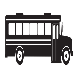 School Bus Silhouette Side View - Bus Side View, Transparent background PNG HD thumbnail