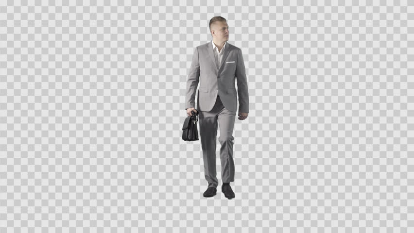 Young Male In Gray Business Suit Is Walking At The Camera. Lens 85 Mm. Camera Is Static. Footage With Alpha Channel. File Format   .mov, Codec Png Alpha Hdpng.com  - Business, Transparent background PNG HD thumbnail