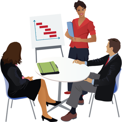 Business: Planning Meeting Business Colleagues At A Planning Meeting. Symbol,vector,illustration - Business Meeting, Transparent background PNG HD thumbnail