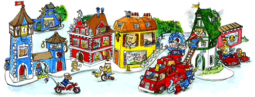 Richard Scarry Google Doodle - Busy Town, Transparent background PNG HD thumbnail