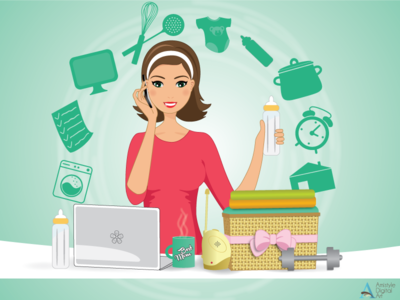 Character Design   Busy Mom - Busy Working Mom, Transparent background PNG HD thumbnail